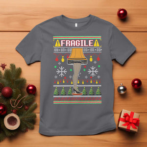 Leg Lamp Ugly Christmas T Shirt Funny Xmas Movie Fragile TS10 Charcoal Print Your Wear