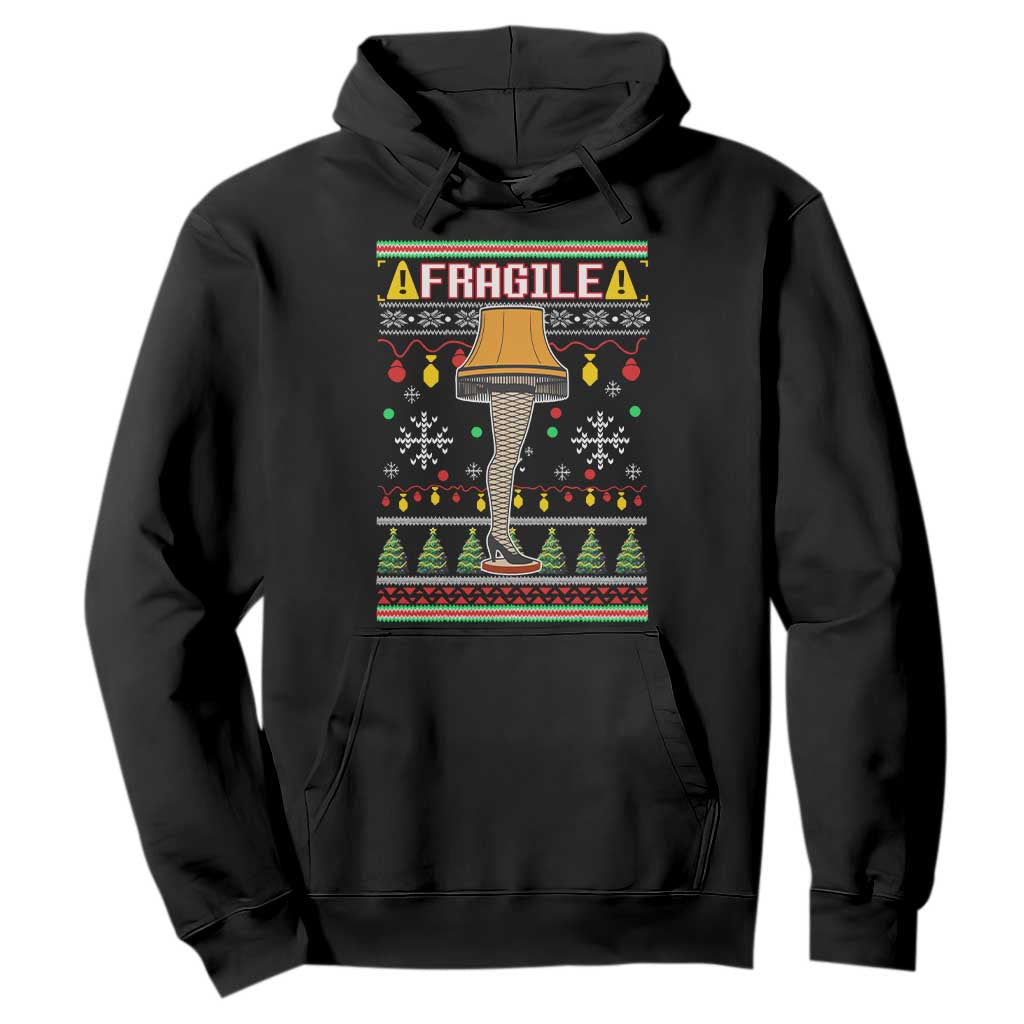 Leg Lamp Ugly Christmas Hoodie Funny Xmas Movie Fragile TS10 Black Print Your Wear