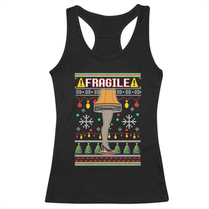 Leg Lamp Ugly Christmas Racerback Tank Top Funny Xmas Movie Fragile TS10 Black Print Your Wear