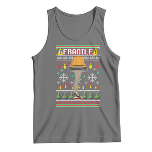 Leg Lamp Ugly Christmas Tank Top Funny Xmas Movie Fragile TS10 Black Heather Print Your Wear