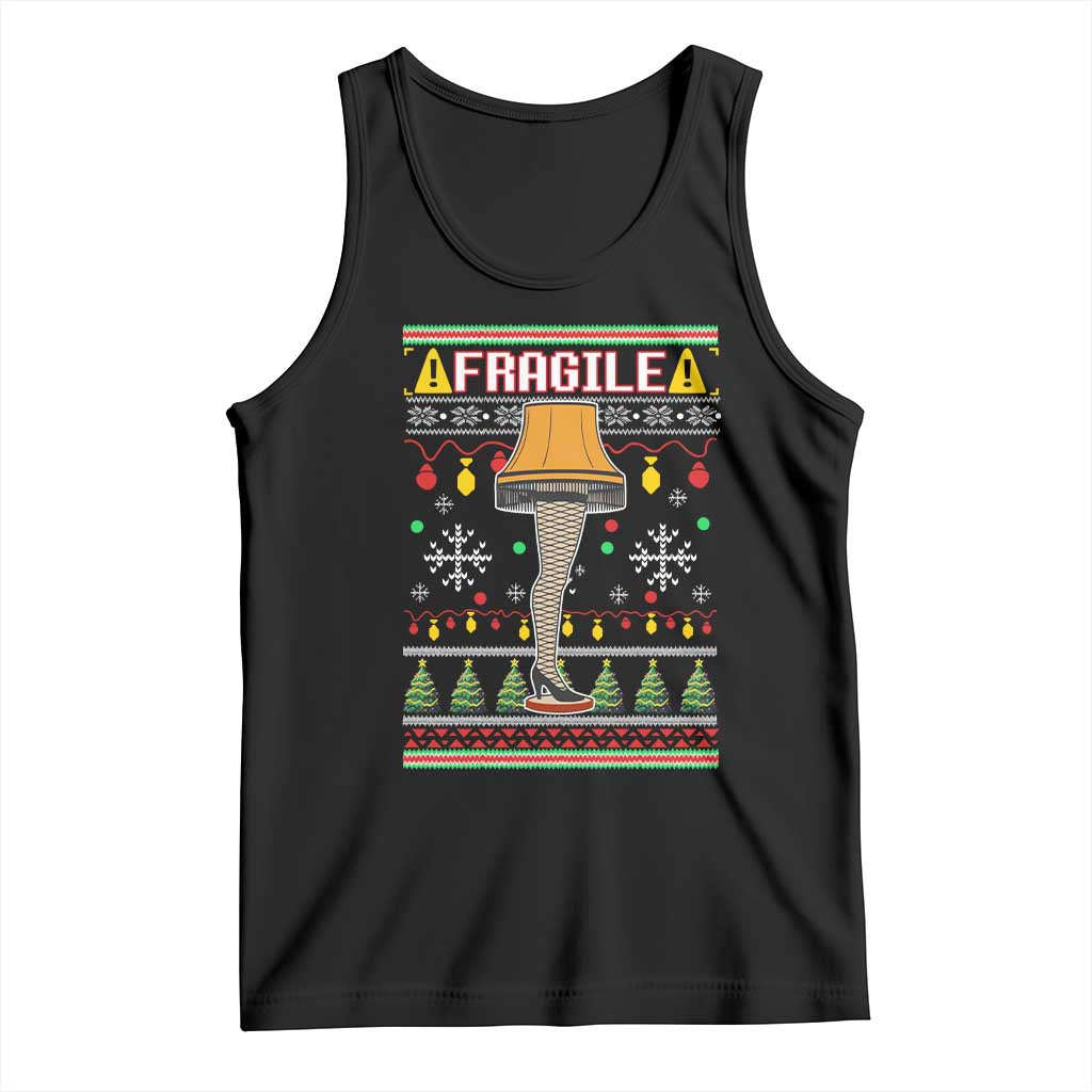 Leg Lamp Ugly Christmas Tank Top Funny Xmas Movie Fragile TS10 Black Print Your Wear