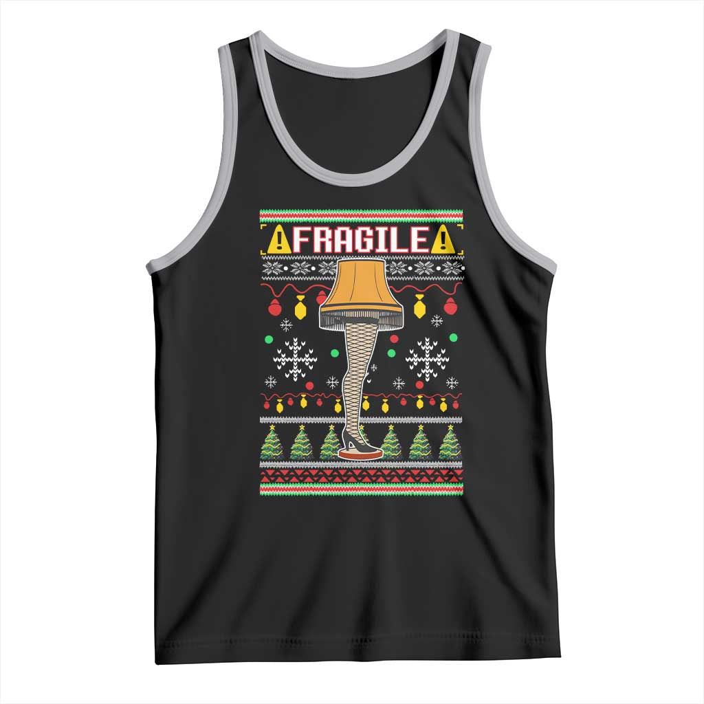 Leg Lamp Ugly Christmas Tank Top Funny Xmas Movie Fragile TS10 Black Athletic Heather Print Your Wear