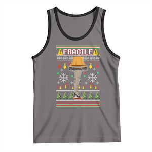 Leg Lamp Ugly Christmas Tank Top Funny Xmas Movie Fragile TS10 Deep Heather Black Print Your Wear