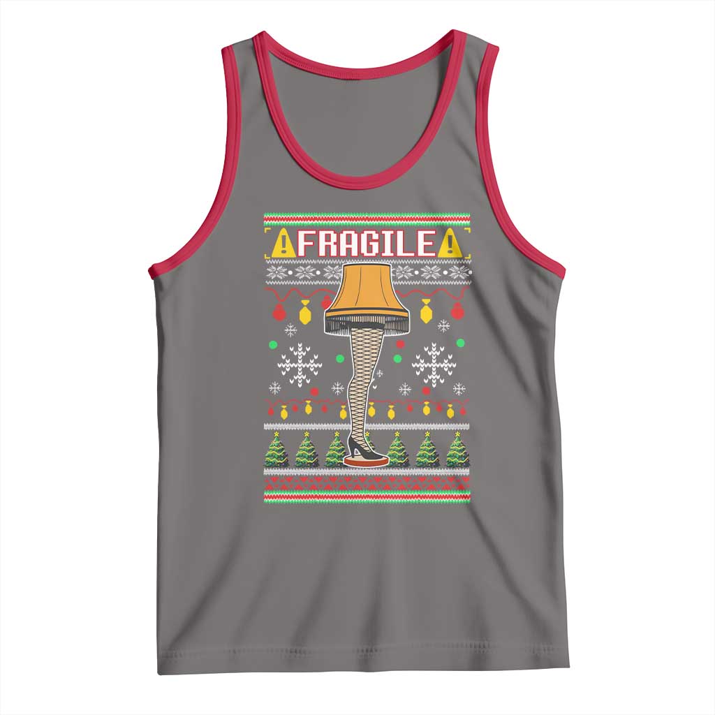 Leg Lamp Ugly Christmas Tank Top Funny Xmas Movie Fragile TS10 Deep Heather Red Print Your Wear