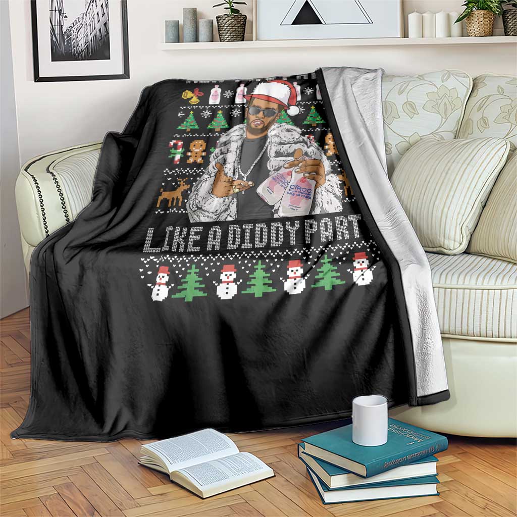 Funny Christmas Diddy Throw Blanket Aint No Party Like A Diddy Party Baby Oil Ugly Xmas TS10 Print Your Wear