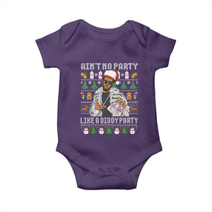 Funny Christmas Diddy Baby Onesie Aint No Party Like A Diddy Party Baby Oil Ugly Xmas TS10 Purple Print Your Wear