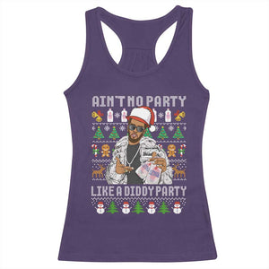 Funny Christmas Diddy Racerback Tank Top Aint No Party Like A Diddy Party Baby Oil Ugly Xmas TS10 Purple Print Your Wear