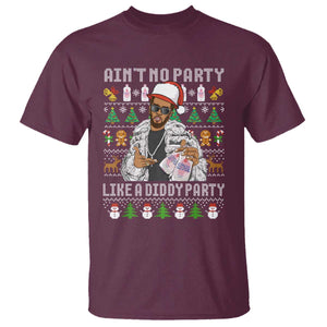 Funny Christmas Diddy T Shirt Aint No Party Like A Diddy Party Baby Oil Ugly Xmas TS10 Maroon Print Your Wear