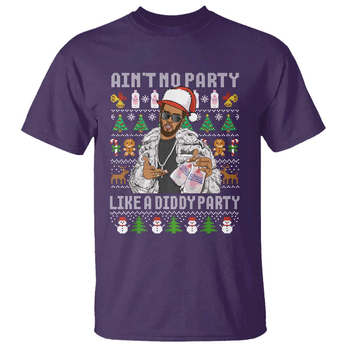 Funny Christmas Diddy T Shirt Aint No Party Like A Diddy Party Baby Oil Ugly Xmas TS10 Purple Print Your Wear