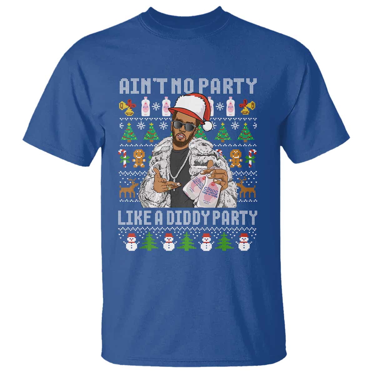 Funny Christmas Diddy T Shirt Aint No Party Like A Diddy Party Baby Oil Ugly Xmas TS10 Royal Blue Print Your Wear