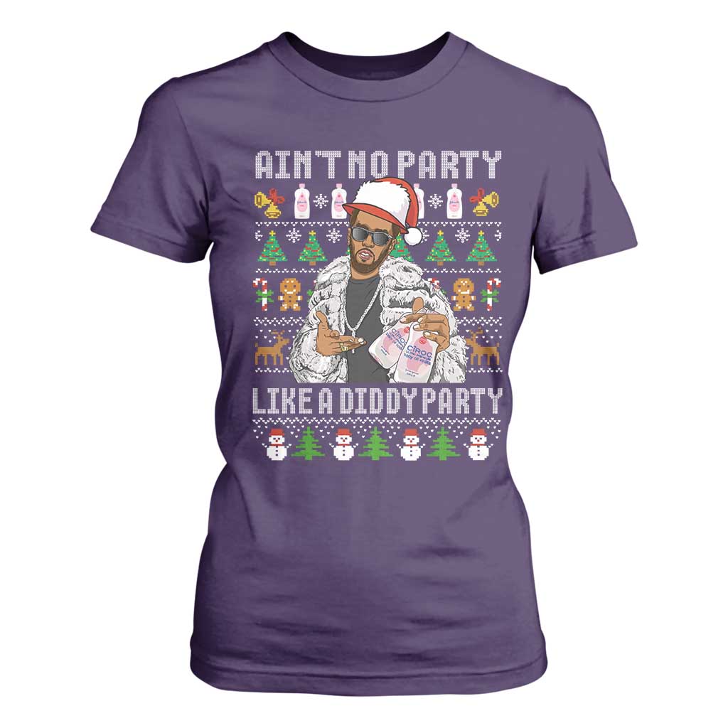 Funny Christmas Diddy T Shirt For Women Aint No Party Like A Diddy Party Baby Oil Ugly Xmas TS10 Purple Print Your Wear