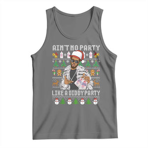 Funny Christmas Diddy Tank Top Aint No Party Like A Diddy Party Baby Oil Ugly Xmas TS10 Black Heather Print Your Wear