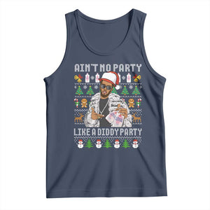 Funny Christmas Diddy Tank Top Aint No Party Like A Diddy Party Baby Oil Ugly Xmas TS10 Navy Print Your Wear