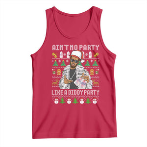 Funny Christmas Diddy Tank Top Aint No Party Like A Diddy Party Baby Oil Ugly Xmas TS10 Red Print Your Wear