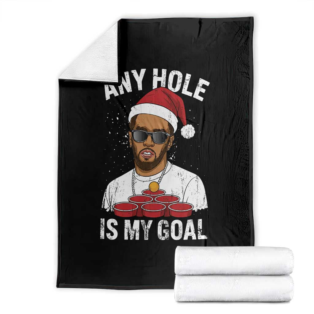 Funny Christmas Diddy Throw Blanket Any Hole is My Goal TS10 Black Print Your Wear