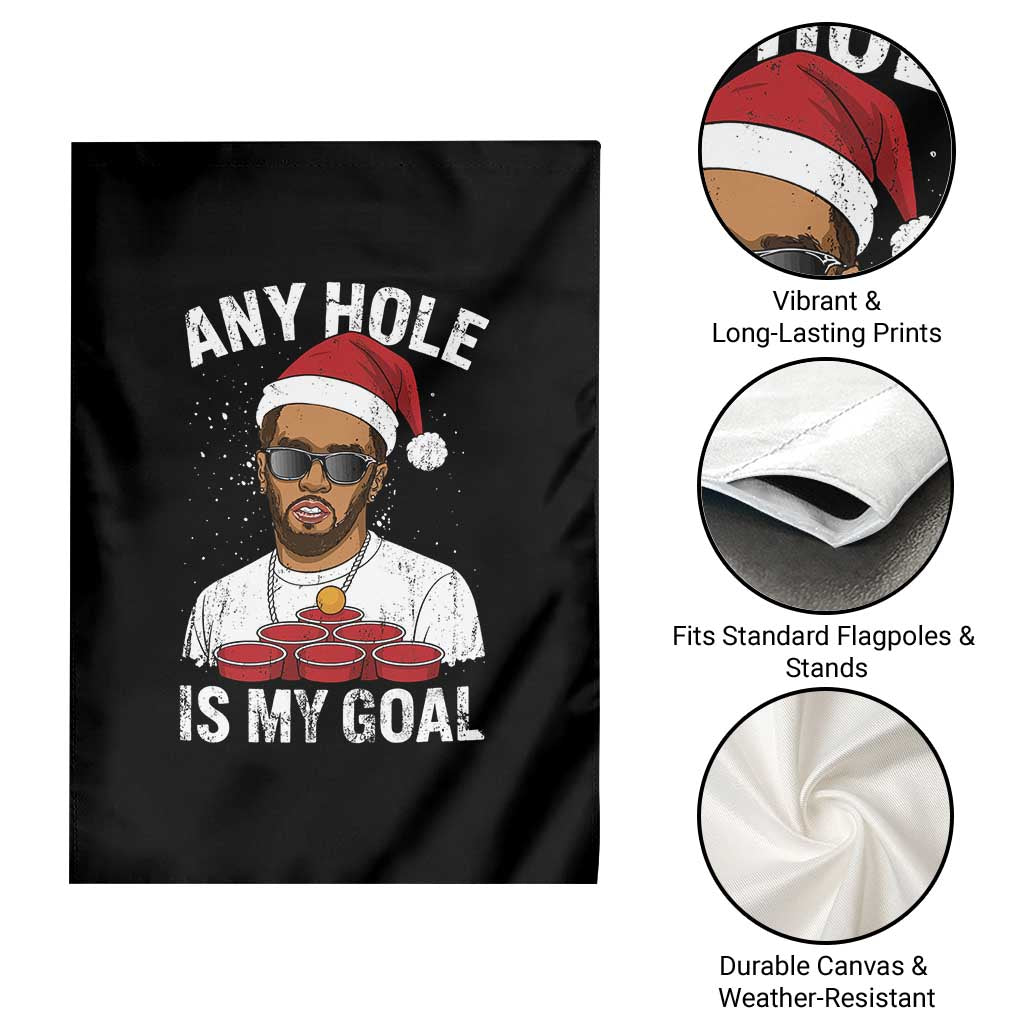 Funny Christmas Diddy Garden Flag Any Hole is My Goal TS10 Print Your Wear