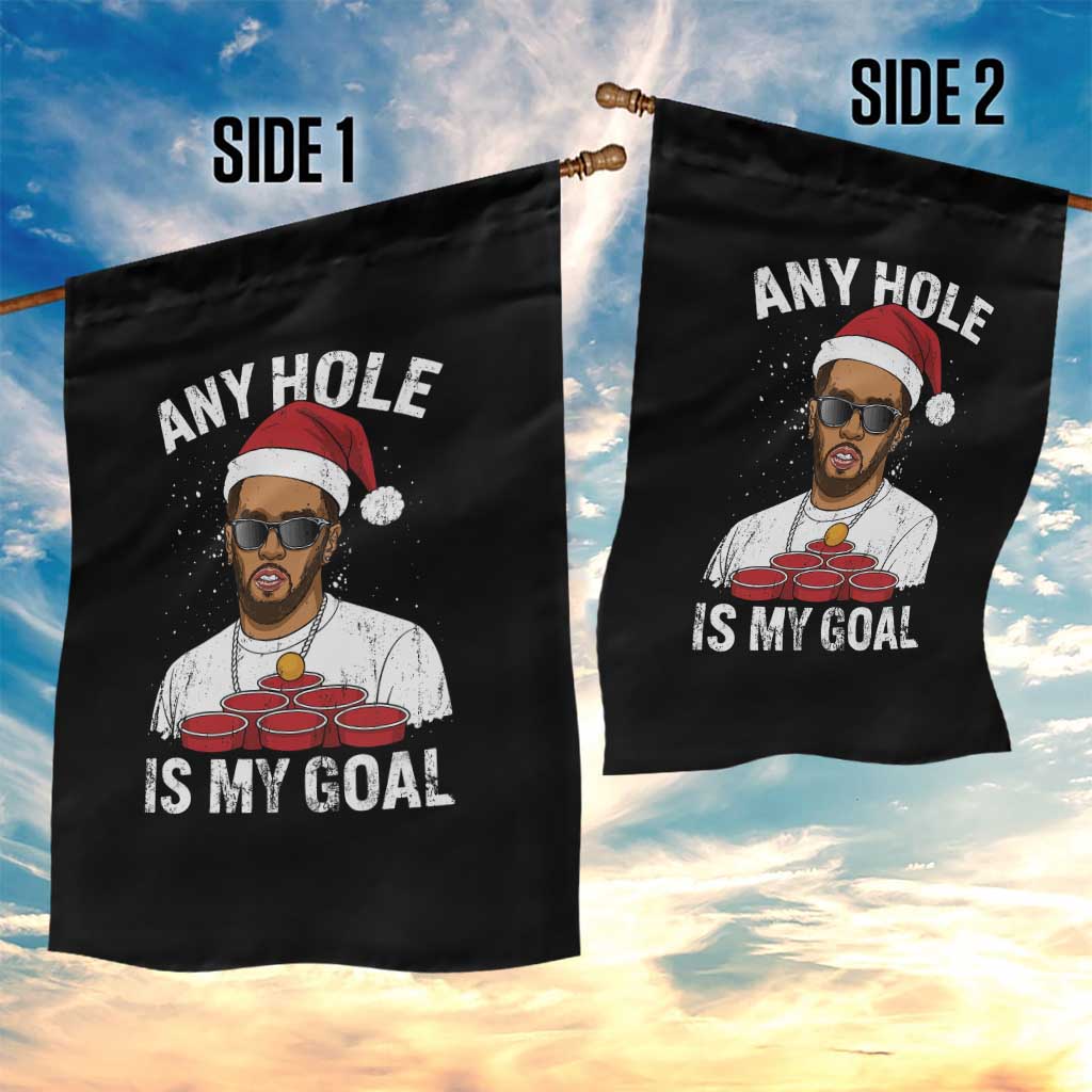 Funny Christmas Diddy Garden Flag Any Hole is My Goal TS10 Print Your Wear