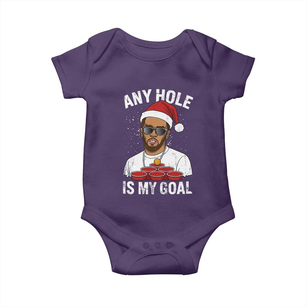 Funny Christmas Diddy Baby Onesie Any Hole is My Goal TS10 Purple Print Your Wear