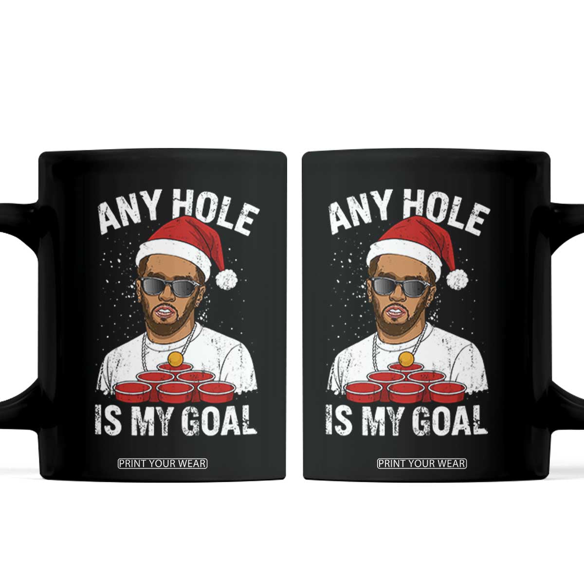 Funny Christmas Diddy Coffee Mug Any Hole is My Goal TS10 Black Print Your Wear
