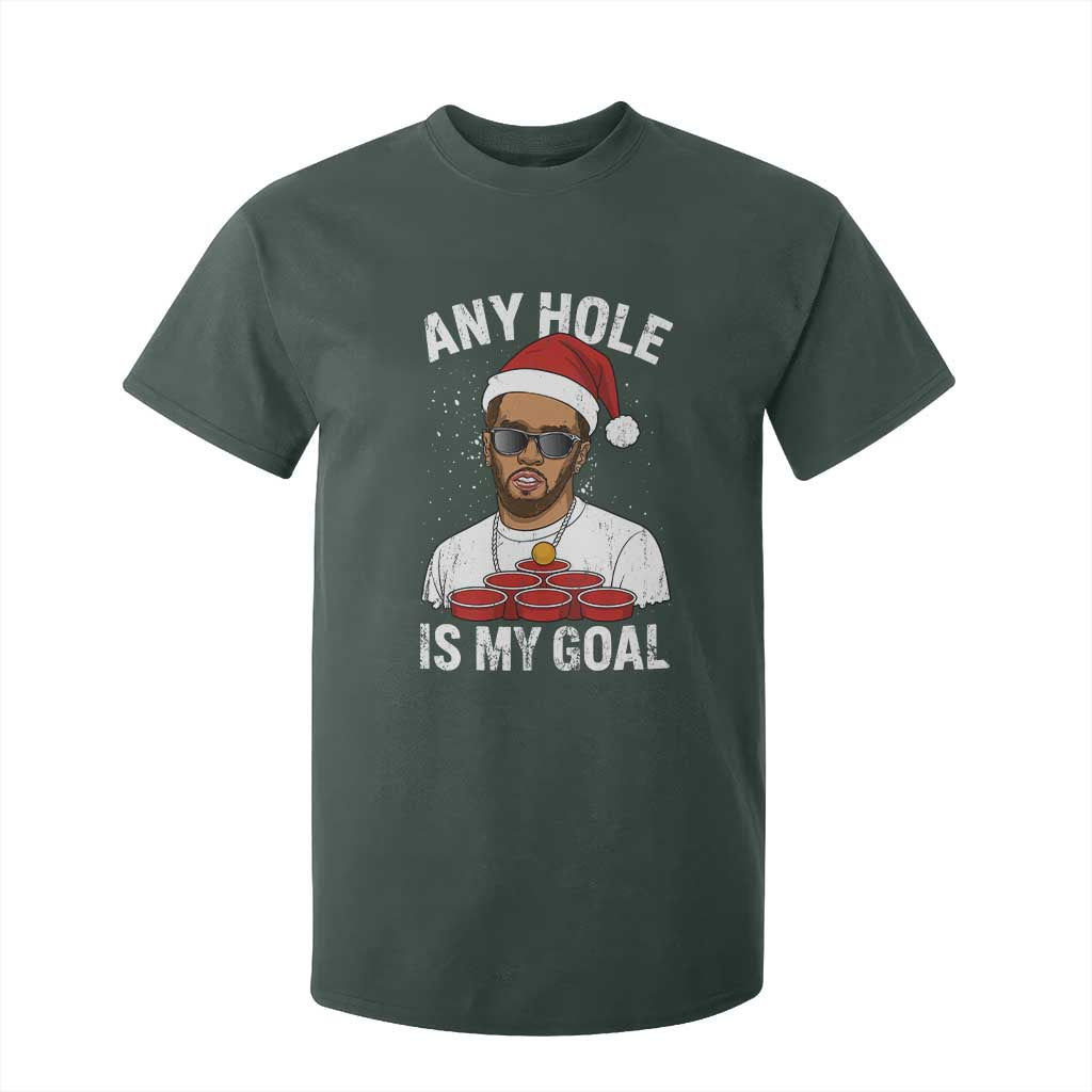 Funny Christmas Diddy T Shirt For Kid Any Hole is My Goal TS10 Dark Forest Green Print Your Wear