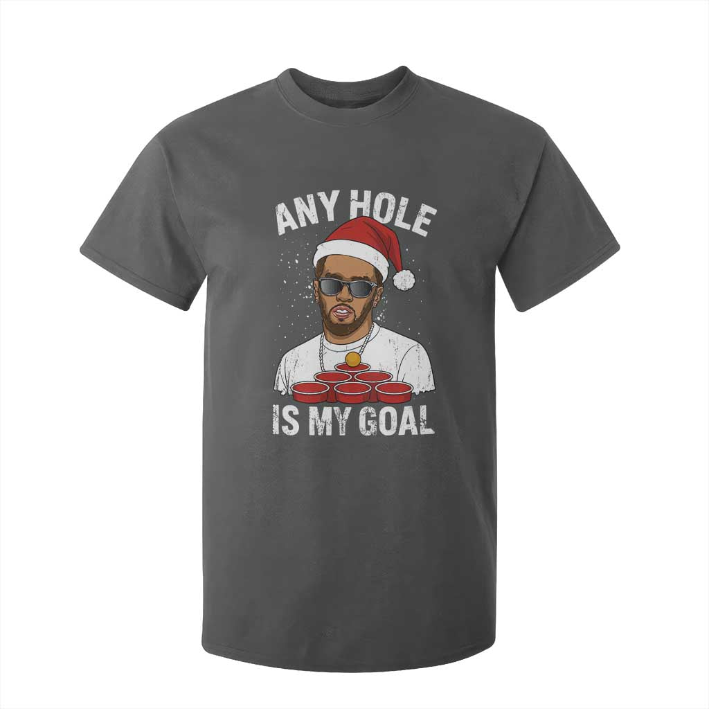 Funny Christmas Diddy T Shirt For Kid Any Hole is My Goal TS10 Dark Heather Print Your Wear