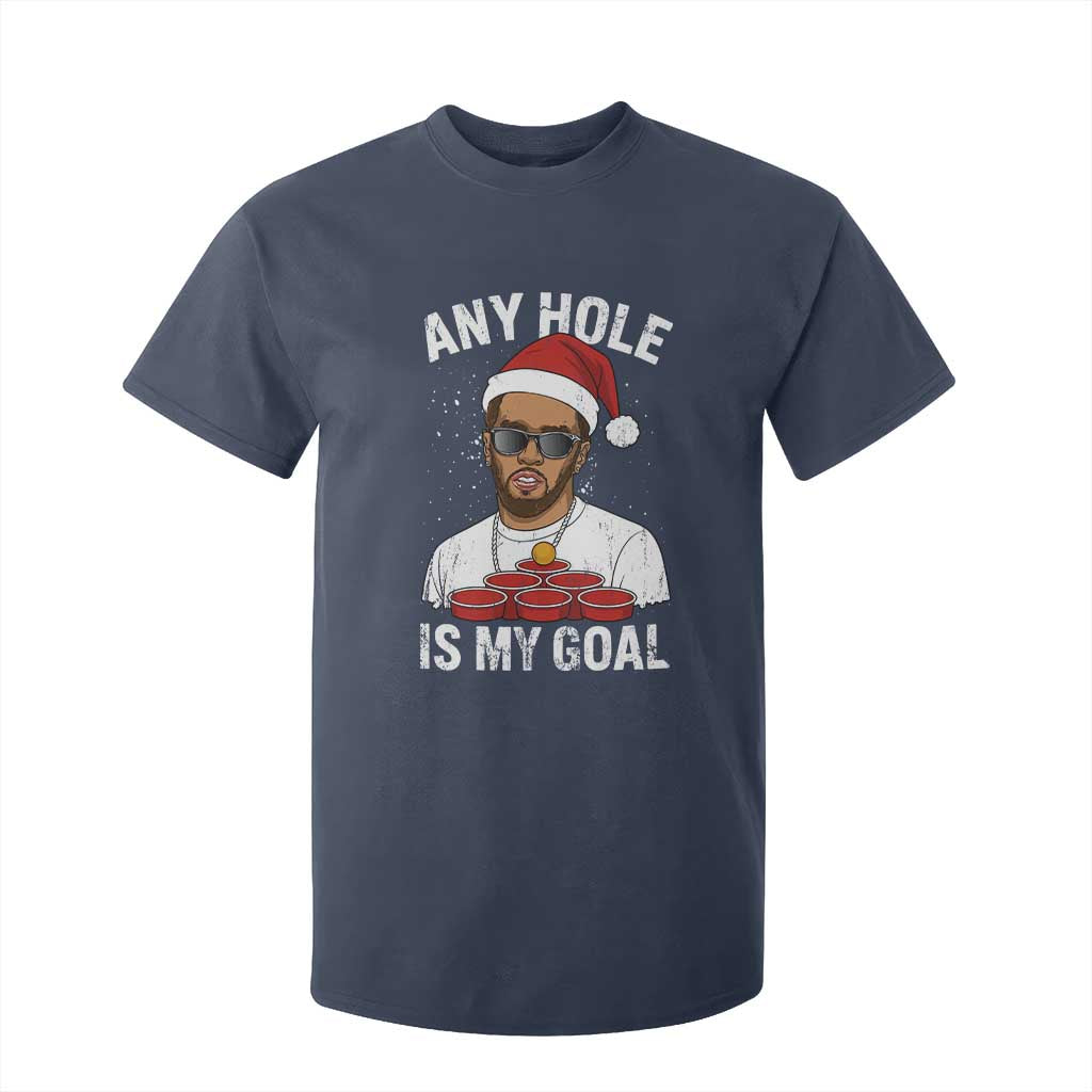 Funny Christmas Diddy T Shirt For Kid Any Hole is My Goal TS10 Navy Print Your Wear
