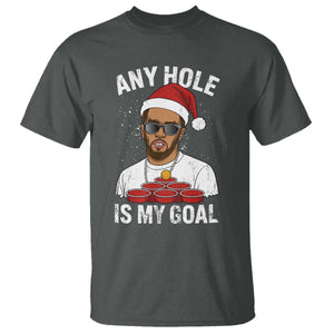 Funny Christmas Diddy T Shirt Any Hole is My Goal TS10 Dark Heather Print Your Wear