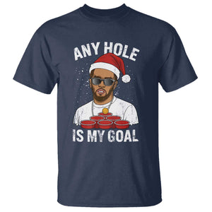 Funny Christmas Diddy T Shirt Any Hole is My Goal TS10 Navy Print Your Wear