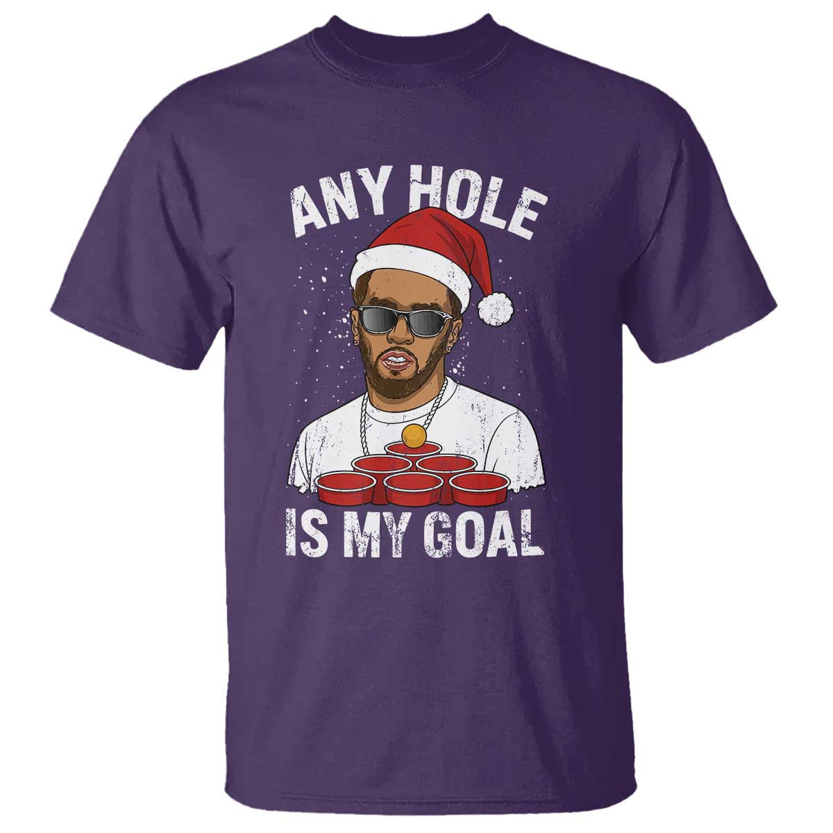 Funny Christmas Diddy T Shirt Any Hole is My Goal TS10 Purple Print Your Wear