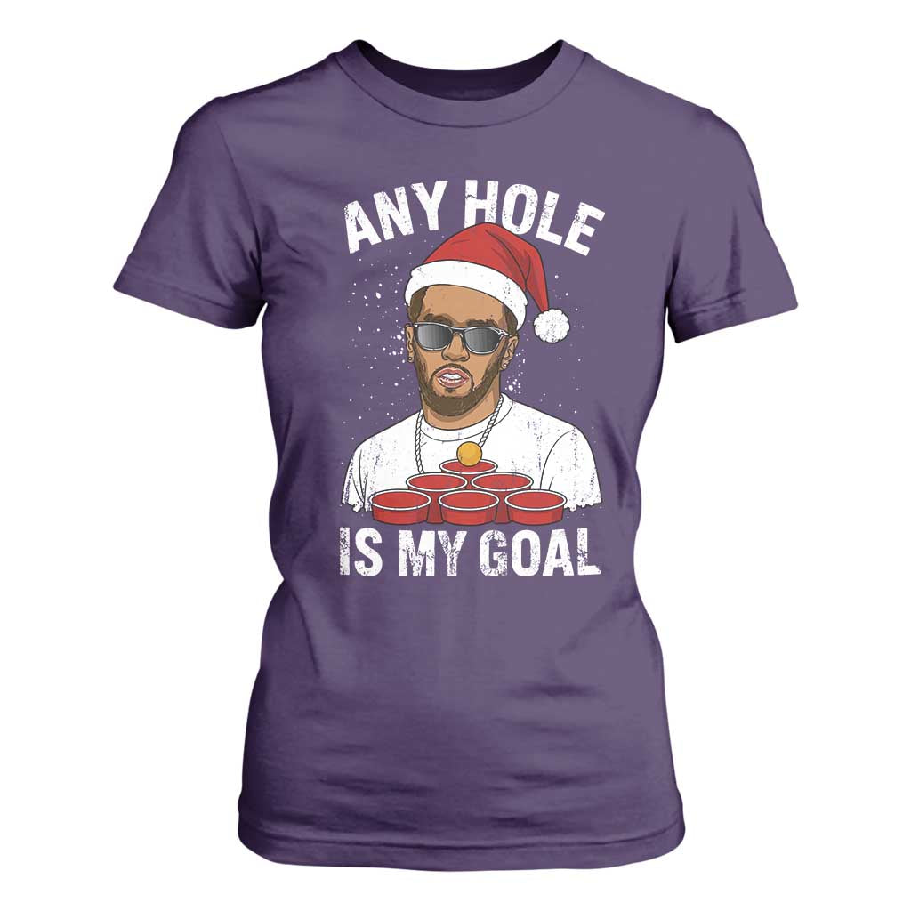 Funny Christmas Diddy T Shirt For Women Any Hole is My Goal TS10 Purple Print Your Wear