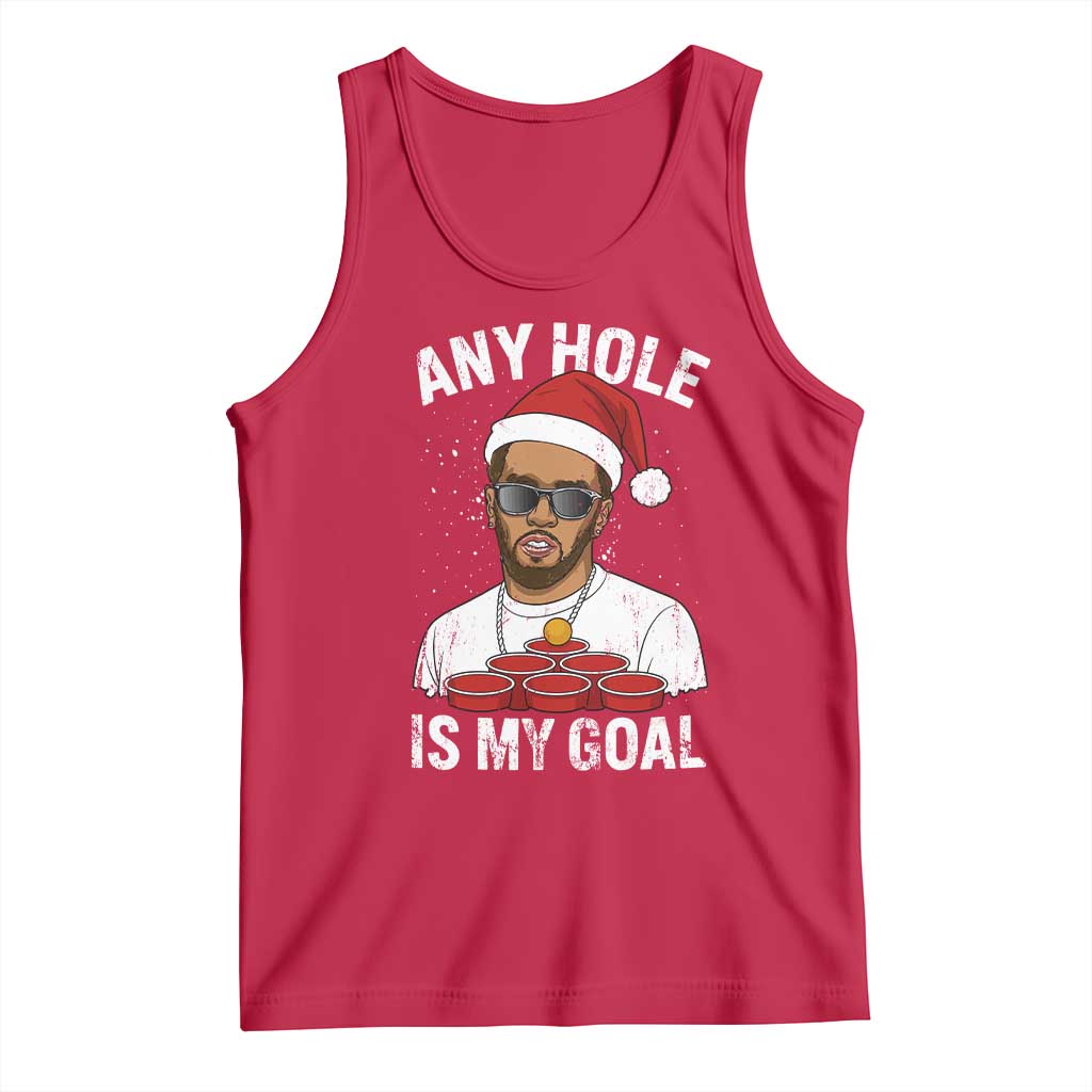 Funny Christmas Diddy Tank Top Any Hole is My Goal TS10 Red Print Your Wear