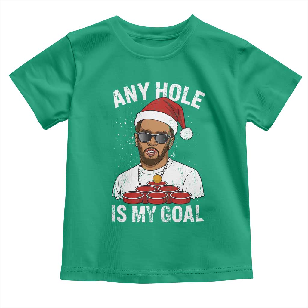 Funny Christmas Diddy Toddler T Shirt Any Hole is My Goal TS10 Irish Green Print Your Wear