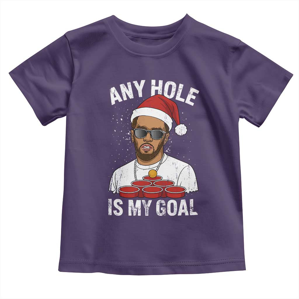 Funny Christmas Diddy Toddler T Shirt Any Hole is My Goal TS10 Purple Print Your Wear