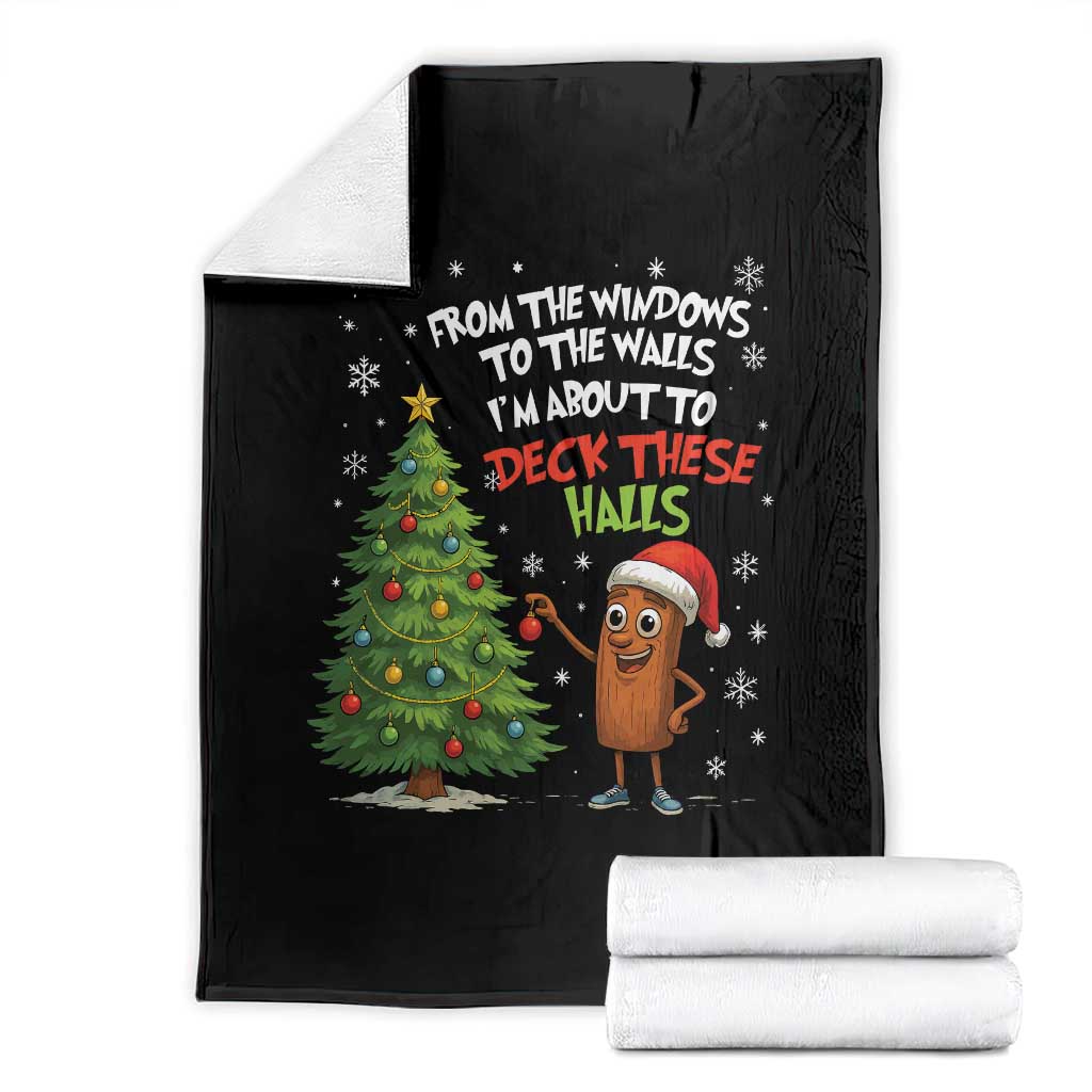 Funny Christmas Italian Brainrot Throw Blanket Funny Memes From The Windows to the Walls I'm About To TS10 Black Print Your Wear