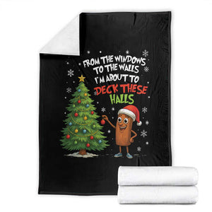 Funny Christmas Italian Brainrot Throw Blanket Funny Memes From The Windows to the Walls I'm About To TS10 Black Print Your Wear