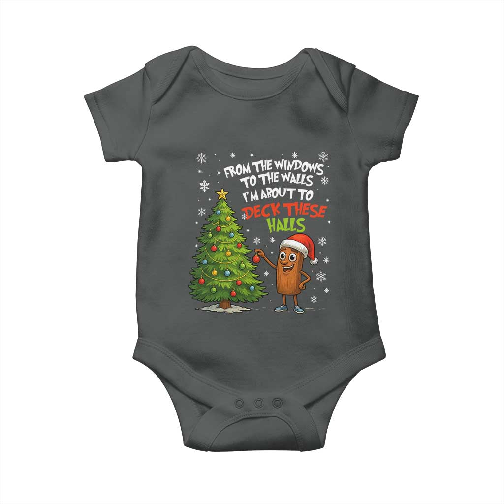 Funny Christmas Italian Brainrot Baby Onesie Funny Memes From The Windows to the Walls I'm About To TS10 Dark Heather Print Your Wear