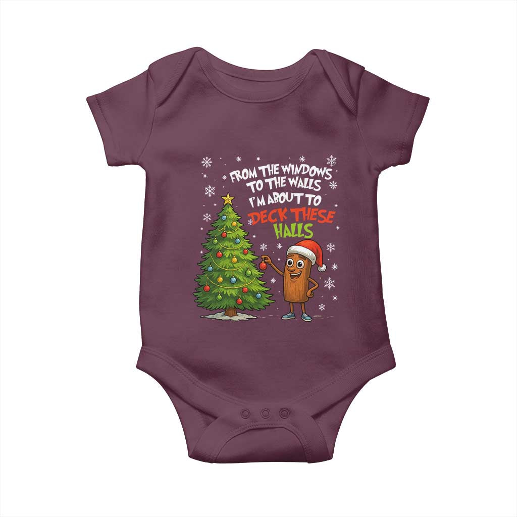 Funny Christmas Italian Brainrot Baby Onesie Funny Memes From The Windows to the Walls I'm About To TS10 Maroon Print Your Wear