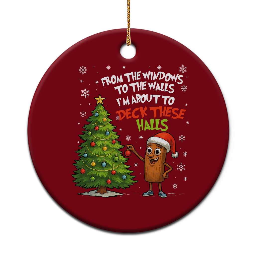 Funny Xmas Italian Brainrot Ceramic Ornament Funny Memes From The Windows to the Walls I'm About To TS10 1pc Red Print Your Wear