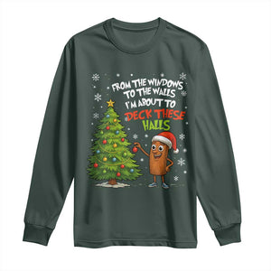 Funny Christmas Italian Brainrot Long Sleeve Shirt Funny Memes From The Windows to the Walls I'm About To TS10 Dark Forest Green Print Your Wear