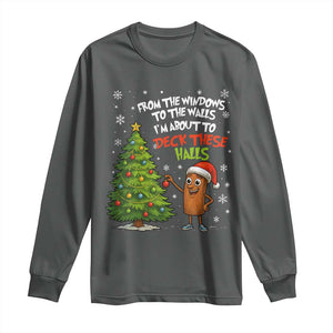 Funny Christmas Italian Brainrot Long Sleeve Shirt Funny Memes From The Windows to the Walls I'm About To TS10 Dark Heather Print Your Wear