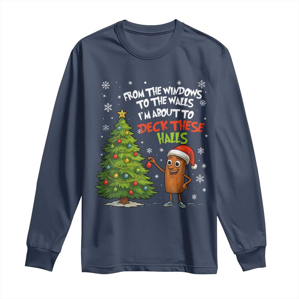 Funny Christmas Italian Brainrot Long Sleeve Shirt Funny Memes From The Windows to the Walls I'm About To TS10 Navy Print Your Wear