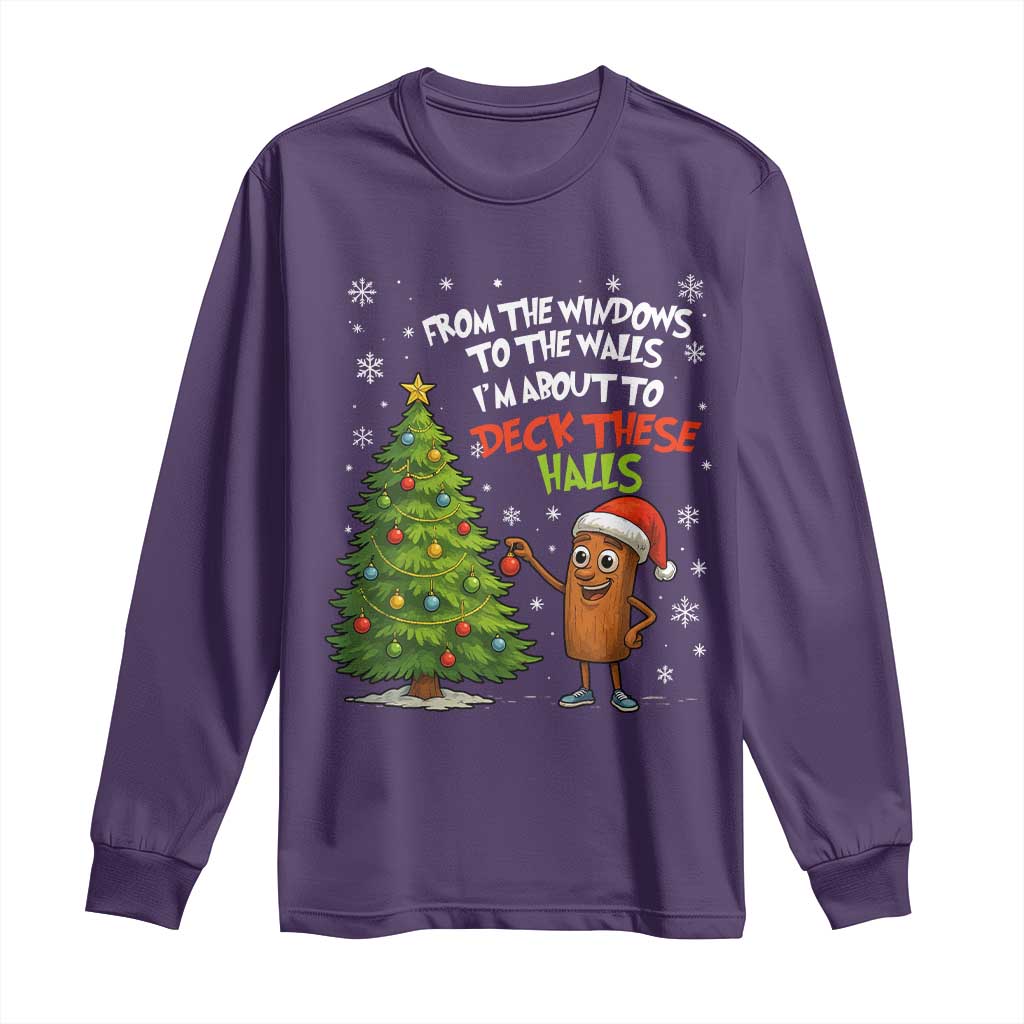 Funny Christmas Italian Brainrot Long Sleeve Shirt Funny Memes From The Windows to the Walls I'm About To TS10 Purple Print Your Wear