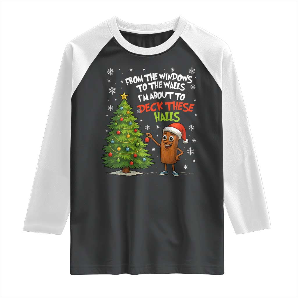 Funny Christmas Italian Brainrot Raglan Shirt Funny Memes From The Windows to the Walls I'm About To TS10 Black White Print Your Wear