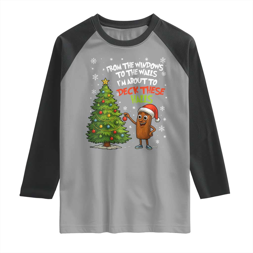 Funny Christmas Italian Brainrot Raglan Shirt Funny Memes From The Windows to the Walls I'm About To TS10 Sport Gray Black Print Your Wear