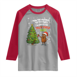 Funny Christmas Italian Brainrot Raglan Shirt Funny Memes From The Windows to the Walls I'm About To TS10 Sport Gray Red Print Your Wear