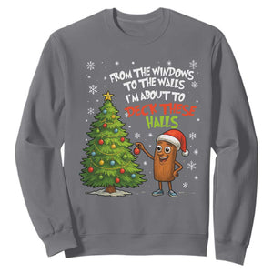 Funny Christmas Italian Brainrot Sweatshirt Funny Memes From The Windows to the Walls I'm About To TS10 Charcoal Print Your Wear