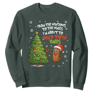 Funny Christmas Italian Brainrot Sweatshirt Funny Memes From The Windows to the Walls I'm About To TS10 Dark Forest Green Print Your Wear