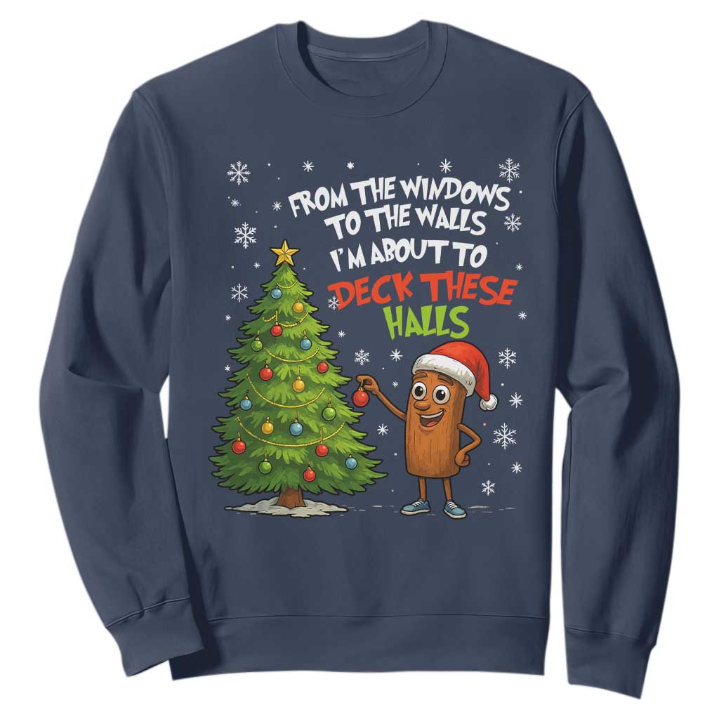Funny Christmas Italian Brainrot Sweatshirt Funny Memes From The Windows to the Walls I'm About To TS10 Navy Print Your Wear
