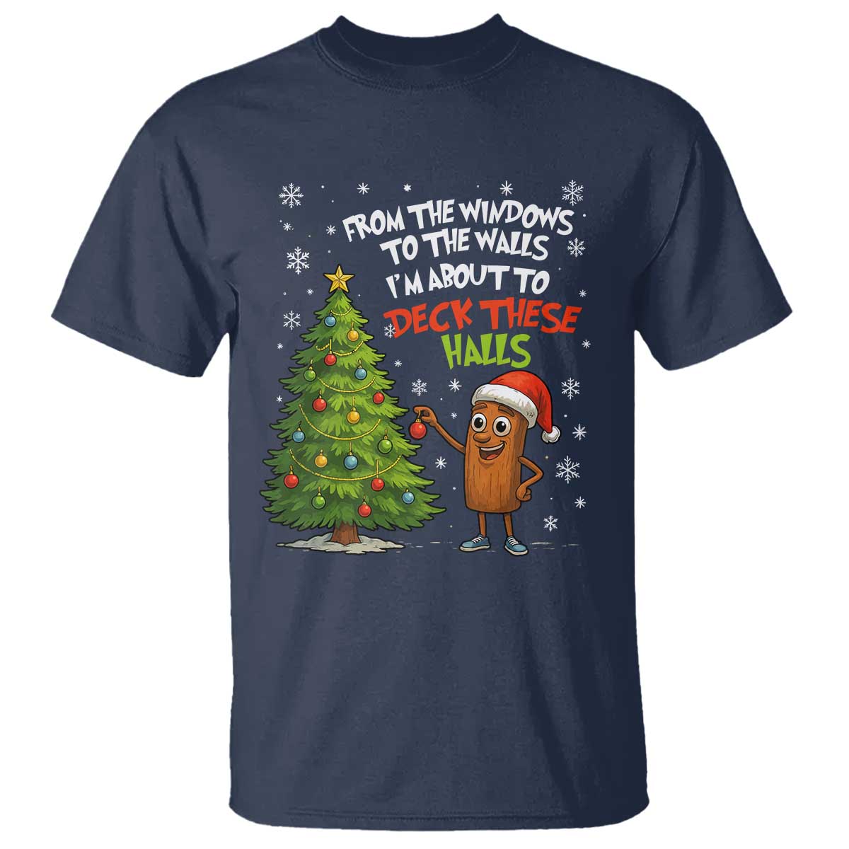 Funny Christmas Italian Brainrot T Shirt Funny Memes From The Windows to the Walls I'm About To TS10 Navy Print Your Wear
