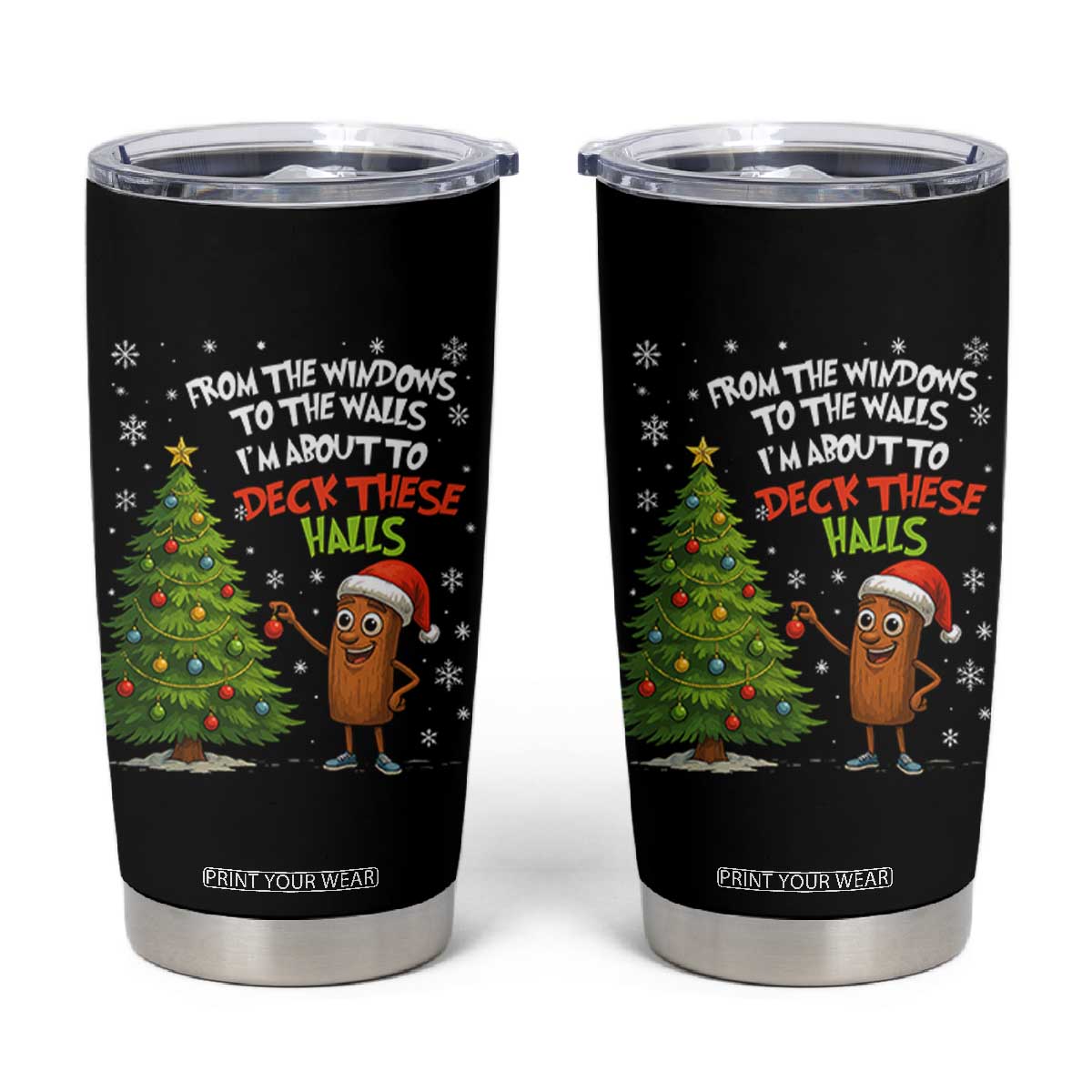 Funny Christmas Italian Brainrot Tumbler Cup Funny Memes From The Windows to the Walls I'm About To TS10 Black Print Your Wear